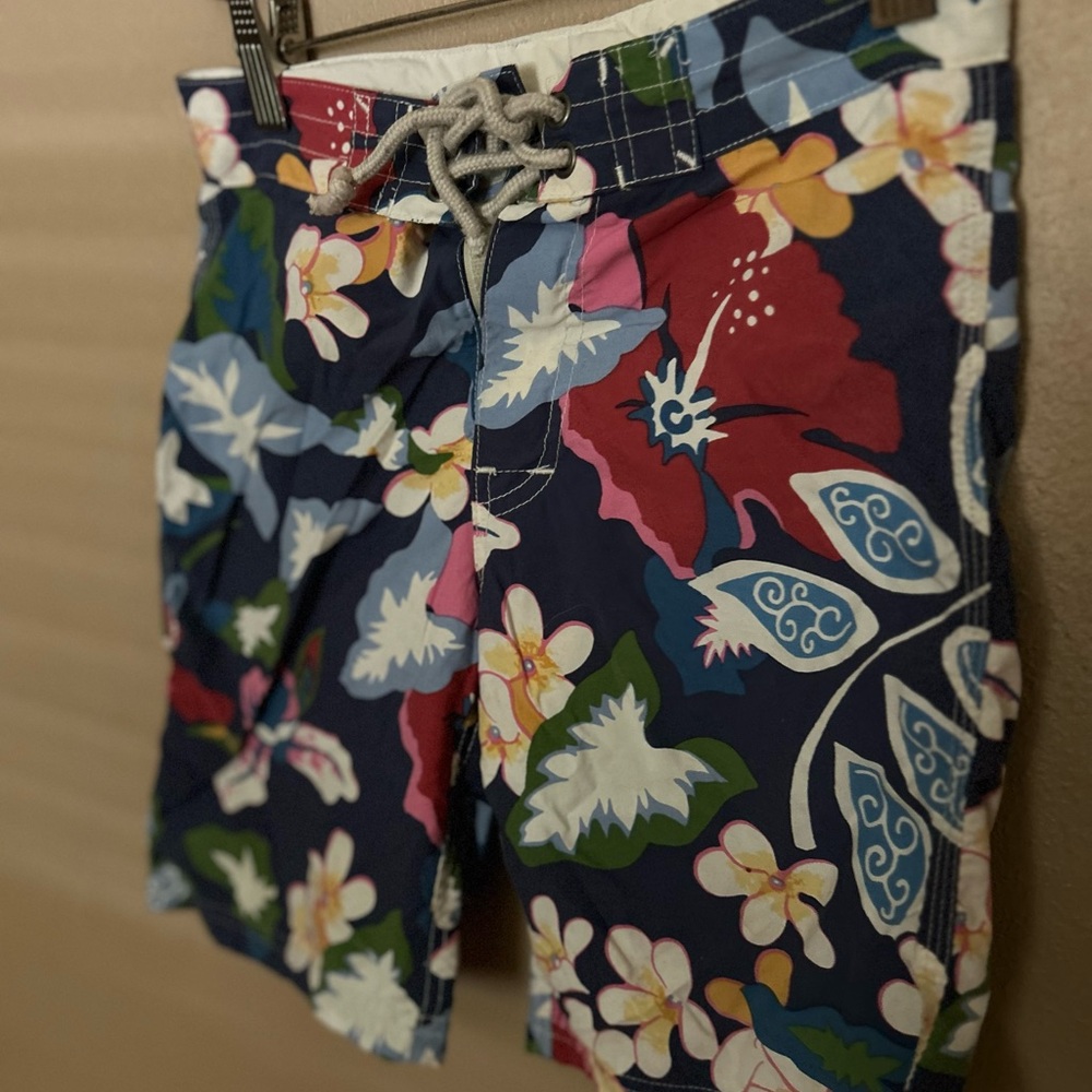 Crewcuts Navy Floral Kids Swim Trunks
